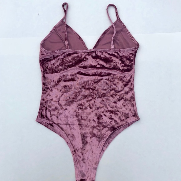 Brand New Pink Velvet Bodysuit - Picture 4 of 7